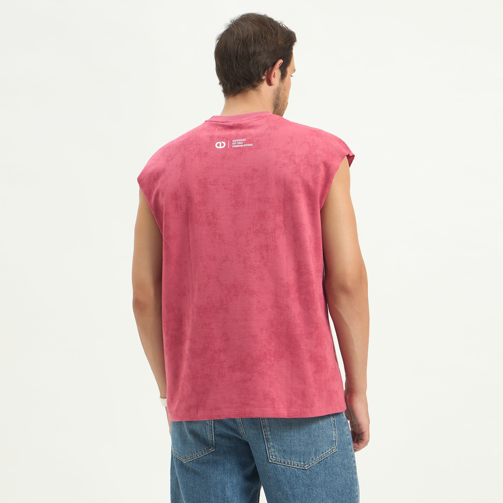 Rare Acid Wash Vest – 240 GSM French Terry Cotton | Puff Print