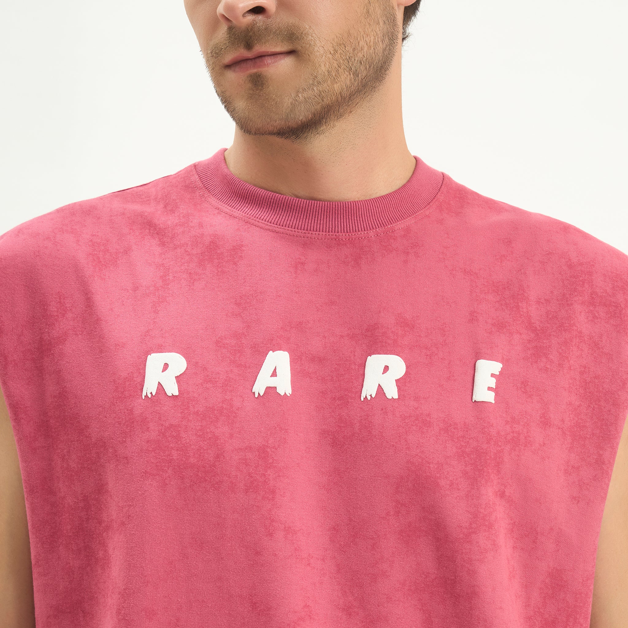 Rare Acid Wash Vest – 240 GSM French Terry Cotton | Puff Print