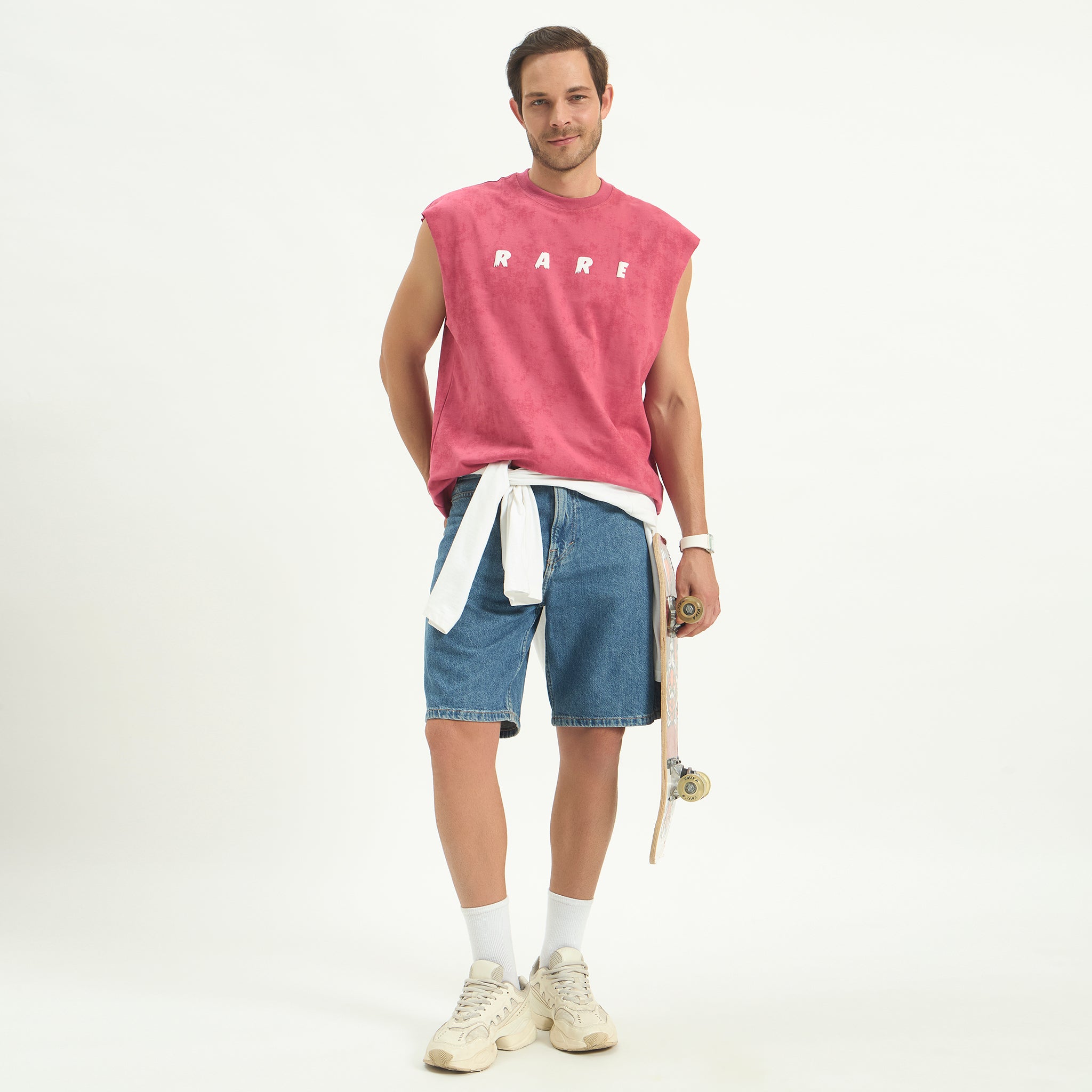 Rare Acid Wash Vest – 240 GSM French Terry Cotton | Puff Print