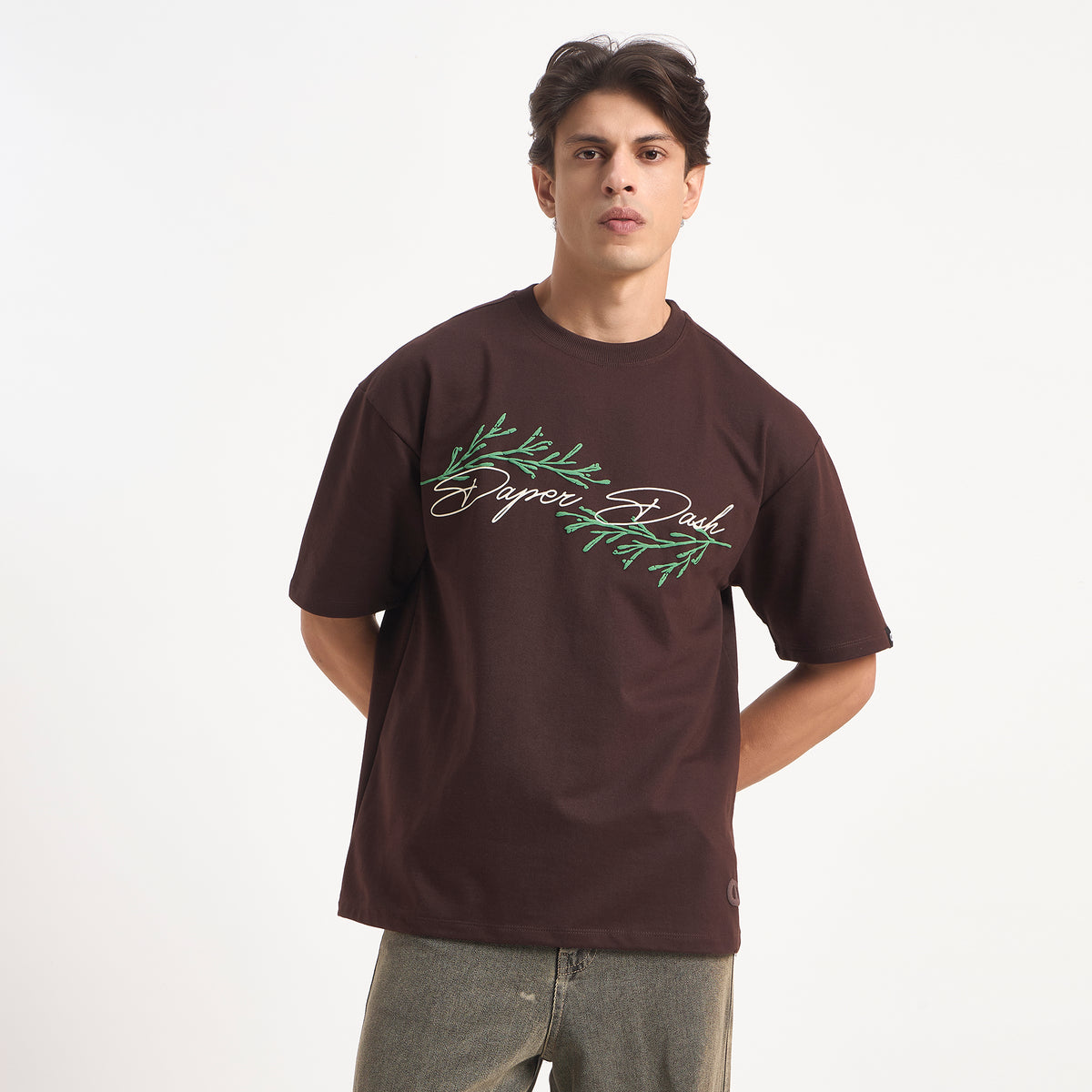 DaperDash Tiger Bloom Oversized T-Shirt – Premium Puff Print