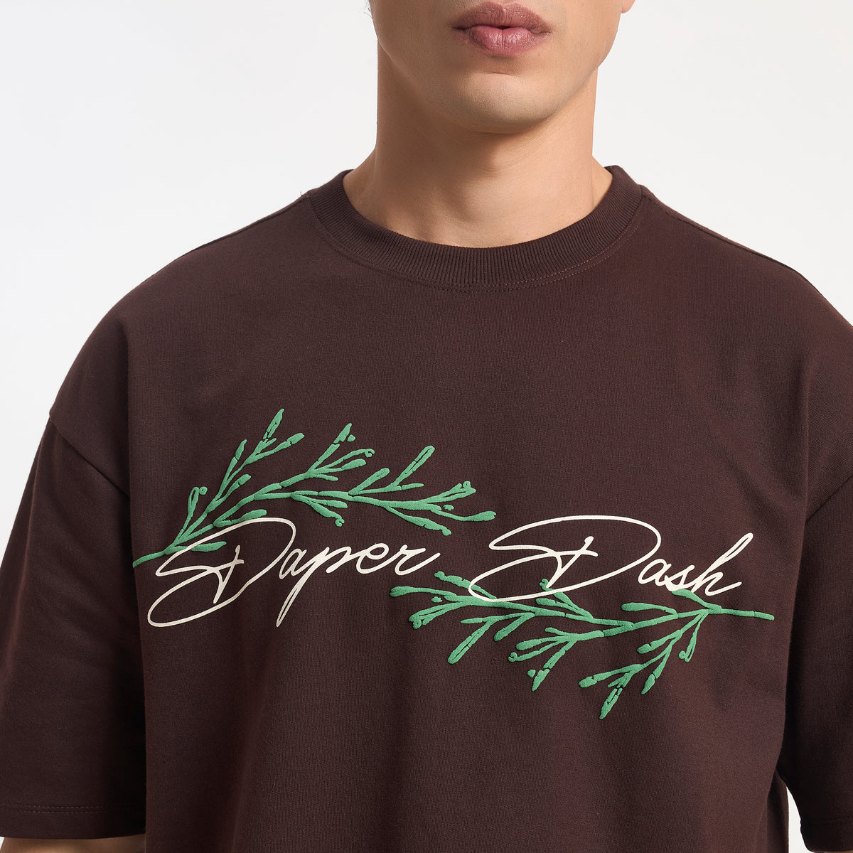 DaperDash Tiger Bloom Oversized T-Shirt – Premium Puff Print