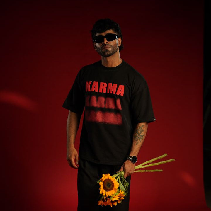 KARMA Bold Puff Print Premium Relaxed Fit T-Shirt