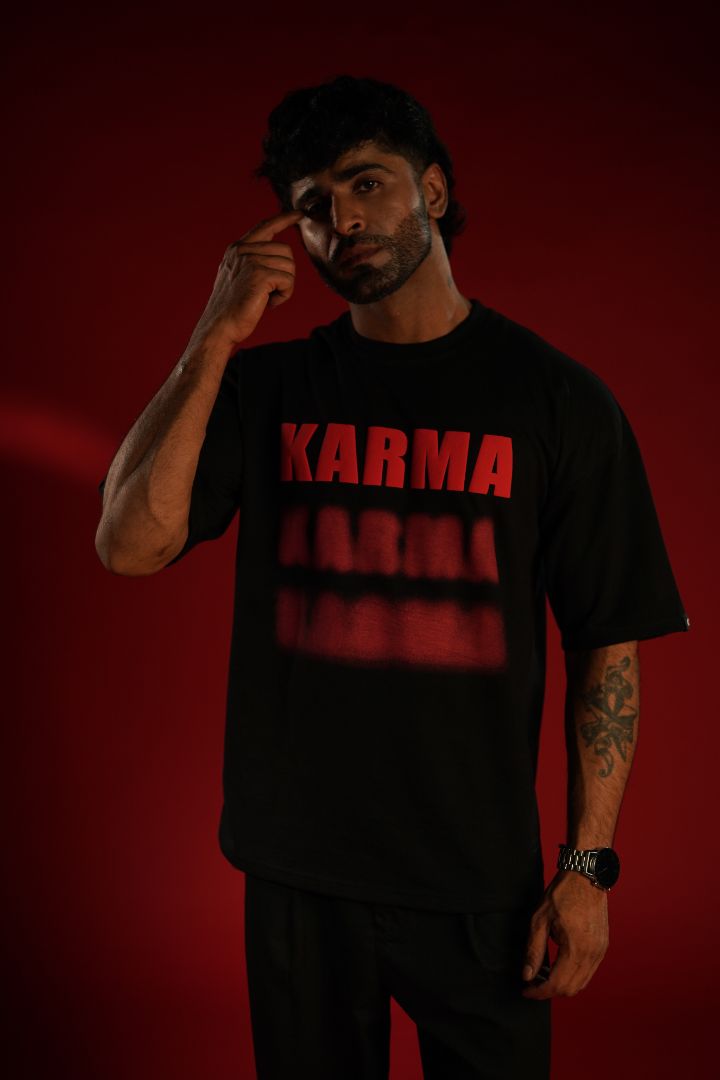 KARMA Bold Puff Print Premium Relaxed Fit T-Shirt