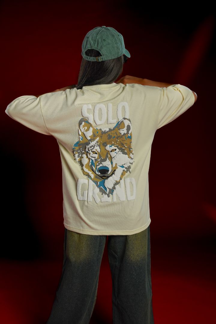 Solo Grind Wolf Graphic Oversized T-Shirt | Daper Dash