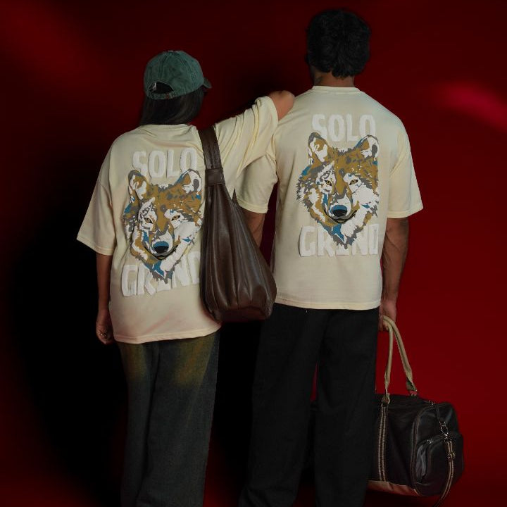 Solo Grind Wolf Graphic Oversized T-Shirt | Daper Dash