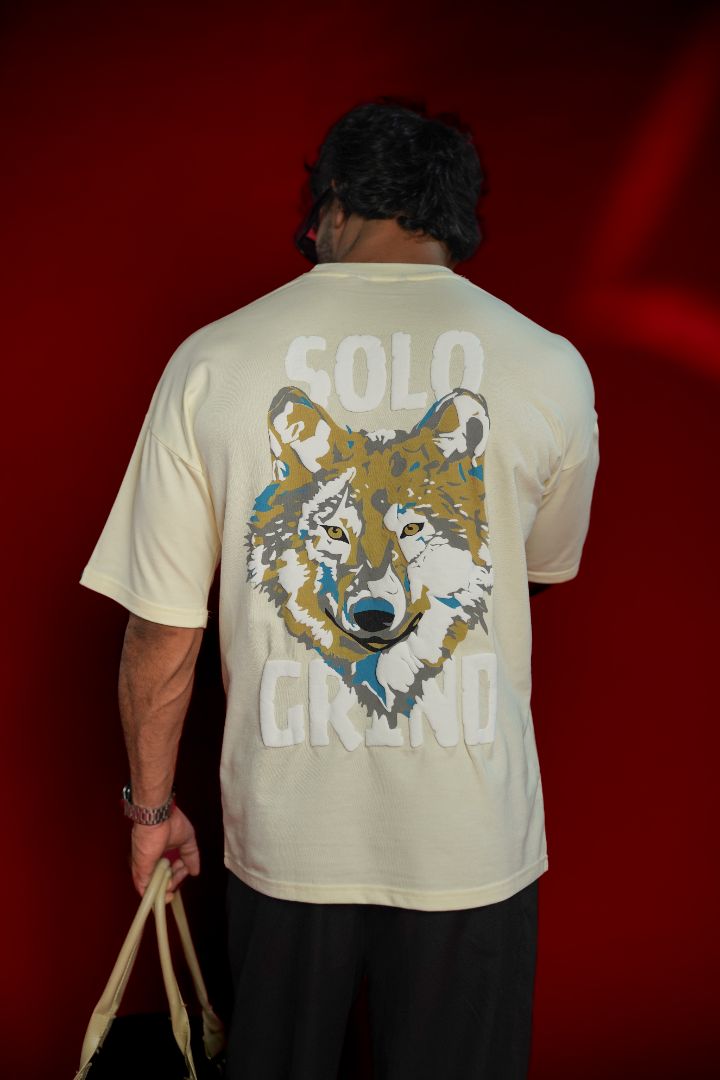 Solo Grind Wolf Graphic Oversized T-Shirt | Daper Dash