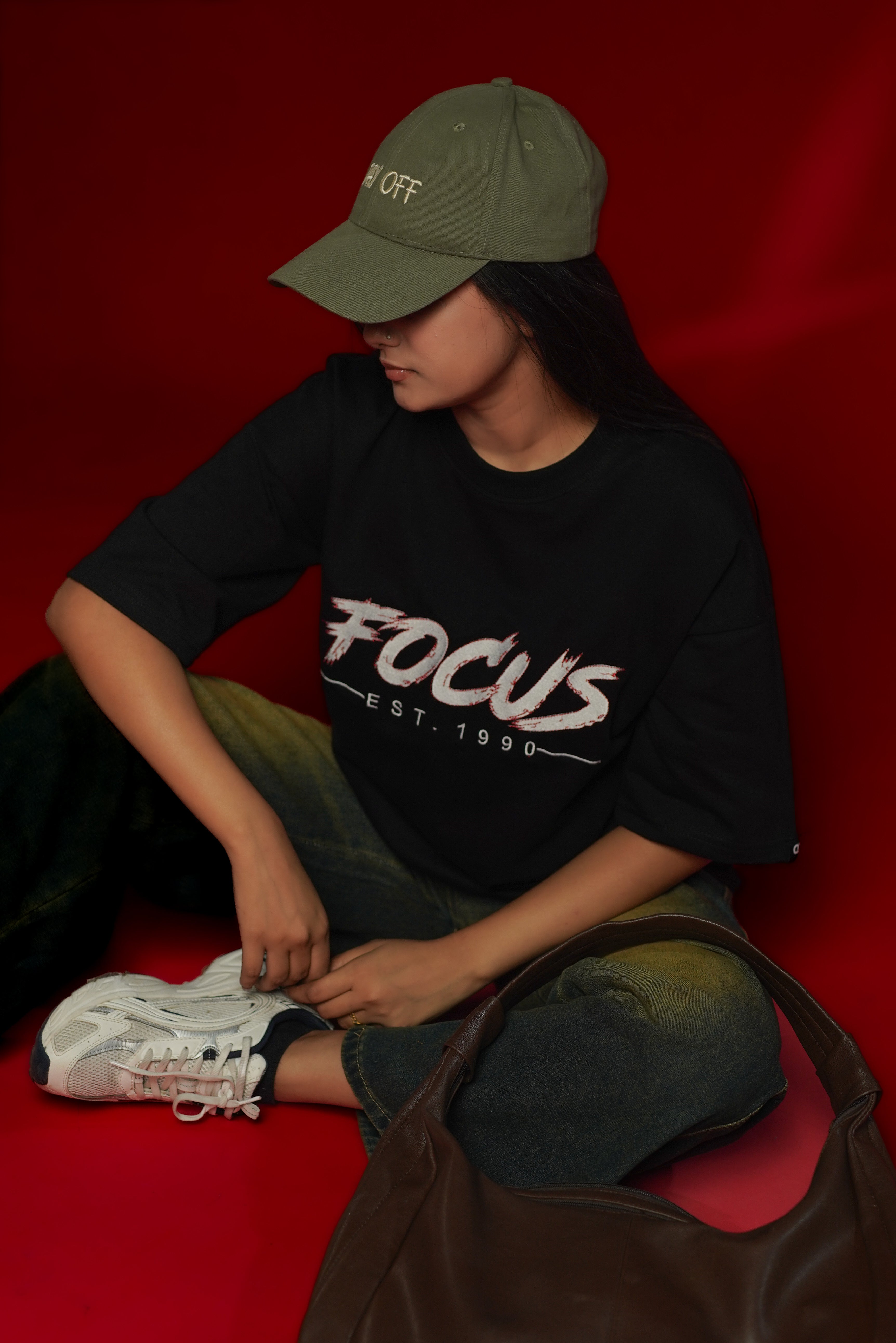 Focus EST. 1990 Embroidered Oversized T-Shirt | Daper Dash