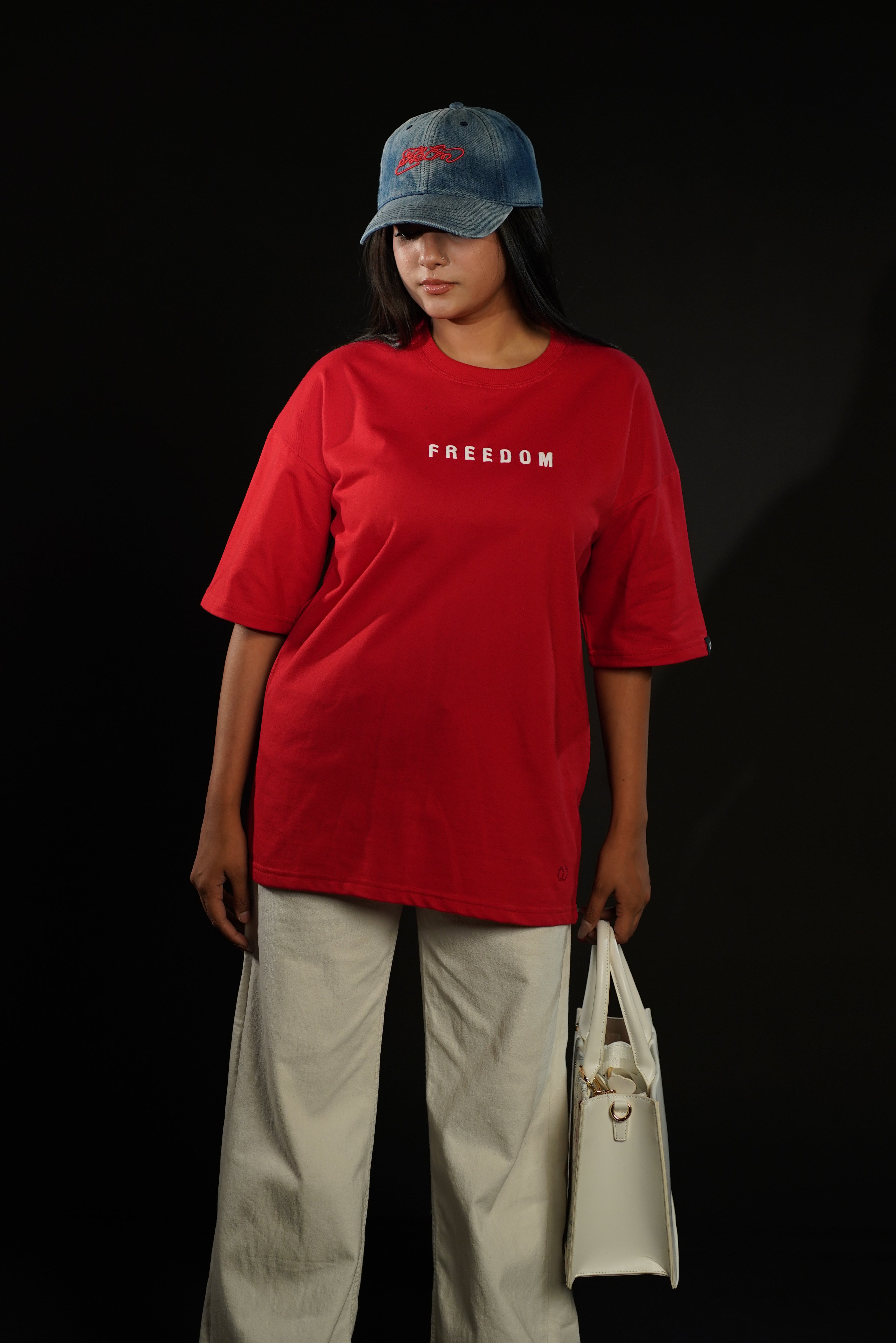 Freedom Bloom Red Oversized Graphic T-Shirt | Daper Dash