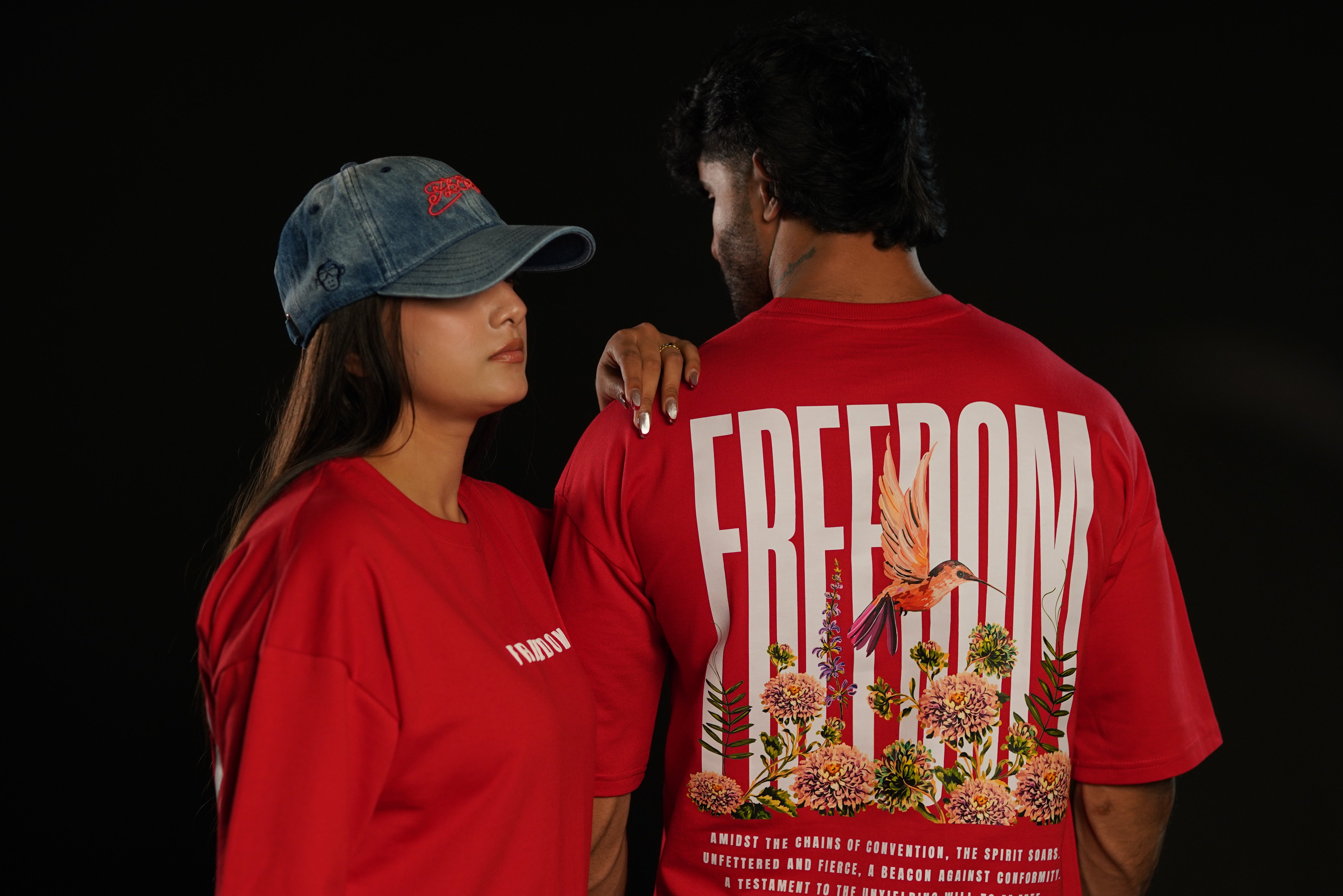 Freedom Bloom Red Oversized Graphic T-Shirt | Daper Dash