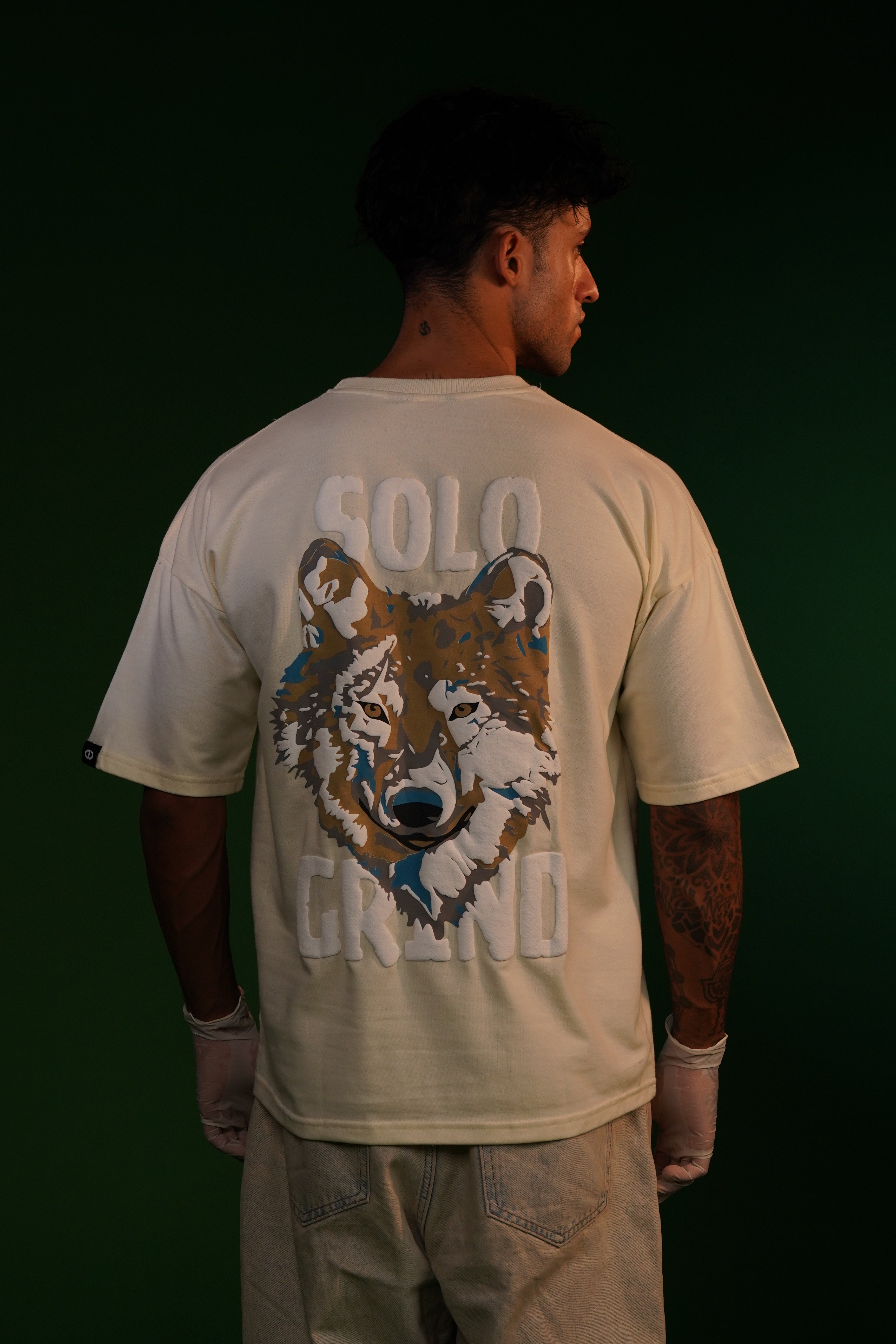 Solo Grind Wolf Graphic Oversized T-Shirt | Daper Dash