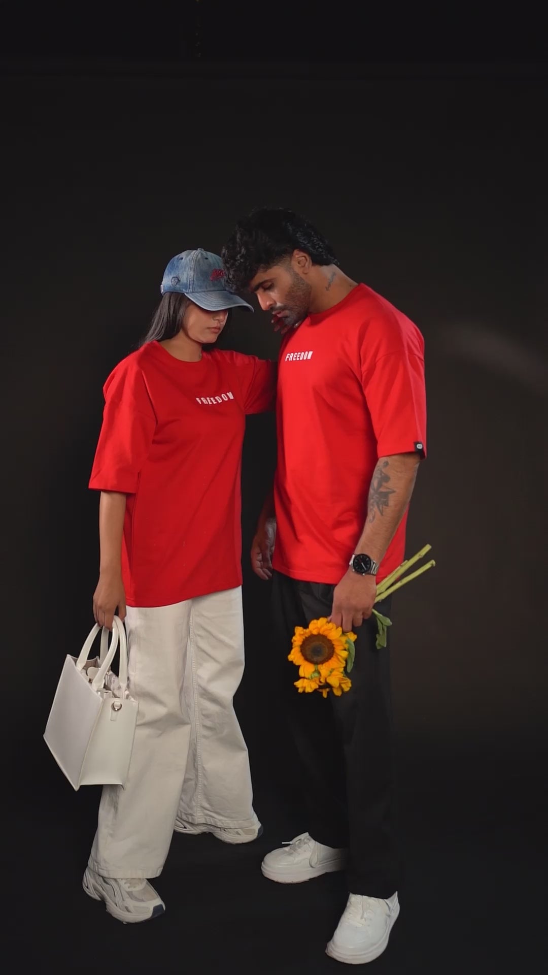 Daper Dash Freedom Bloom Premium  Relaxed Fit T-Shirt – Red
