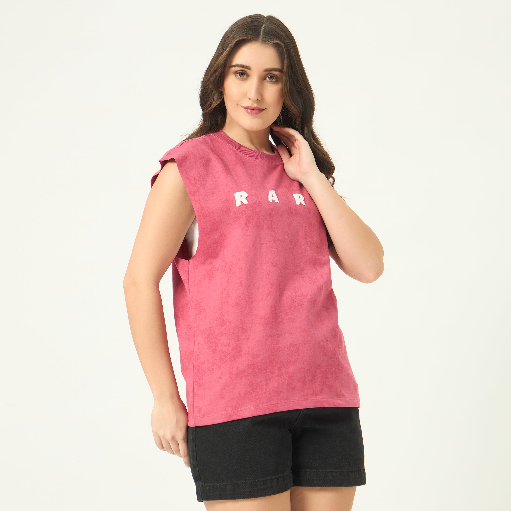Rare Acid Wash Vest – 240 GSM French Terry Cotton | Puff Print