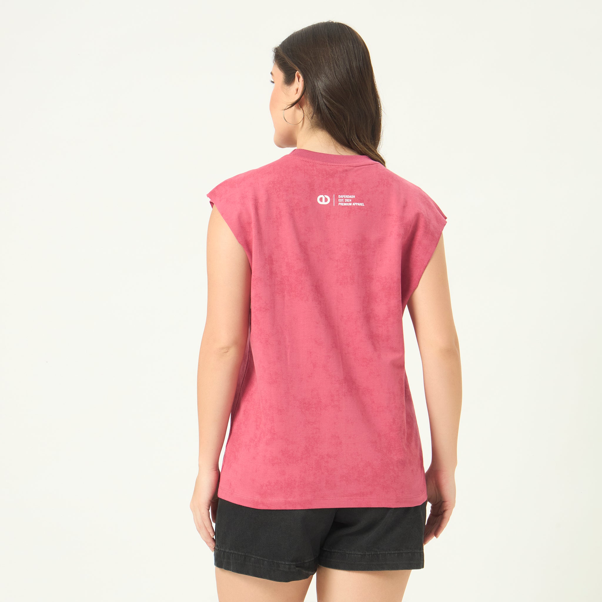 Rare Acid Wash Vest – 240 GSM French Terry Cotton | Puff Print