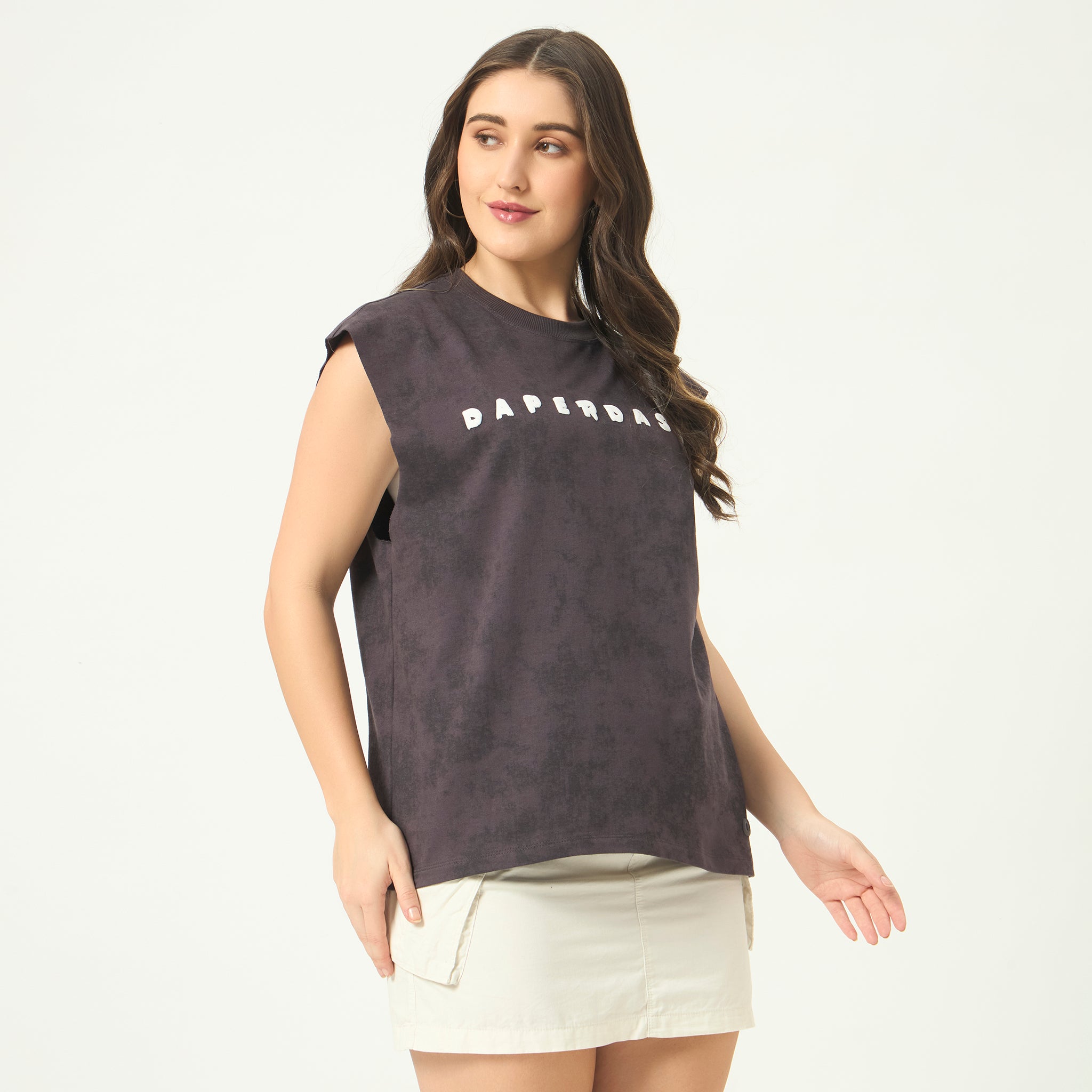 Daper Dash Signature Acid Wash  Vest – 240 GSM French Terry Cotton | Puff Print