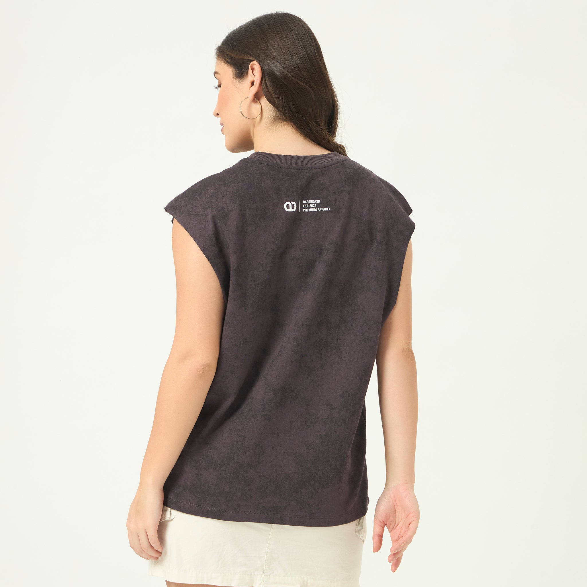 Daper Dash Signature Acid Wash  Vest – 240 GSM French Terry Cotton | Puff Print
